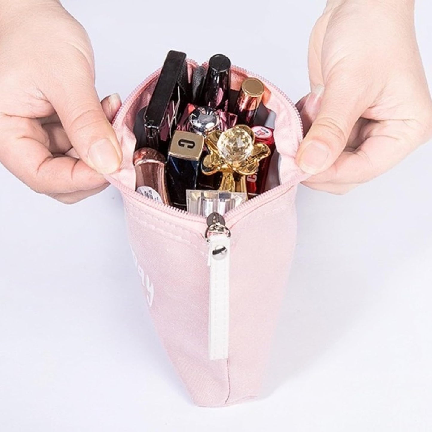 5 Piezas Bolsa De Maquillaje De Lona Neceser Pequeño Para Bolso Neceser Mujer Maquillaje Cosméticos Impresa Bolsa Organizadora De Multifunción Para Tarjetas De Llaves De Cosméticos (B)
