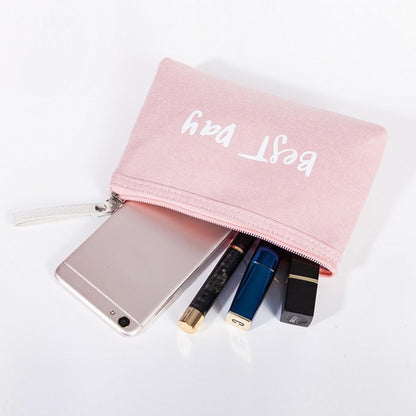 5 Piezas Bolsa De Maquillaje De Lona Neceser Pequeño Para Bolso Neceser Mujer Maquillaje Cosméticos Impresa Bolsa Organizadora De Multifunción Para Tarjetas De Llaves De Cosméticos (B)