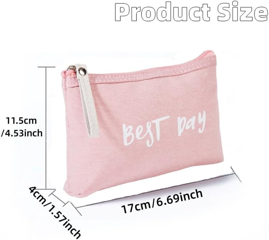 5 Piezas Bolsa De Maquillaje De Lona Neceser Pequeño Para Bolso Neceser Mujer Maquillaje Cosméticos Impresa Bolsa Organizadora De Multifunción Para Tarjetas De Llaves De Cosméticos (B)