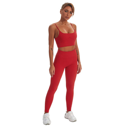 2 PCS Seamless Yoga Suit Women Sports Bra Vest High Waist Leggings Shorts Outfit Gym Set Fitness Workout Clothes Sportswear A056
